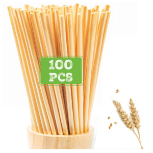 100 Stuks 20Cm Wegwerp Tarwe Rietjes - Milieuvriendelijk- Vegan